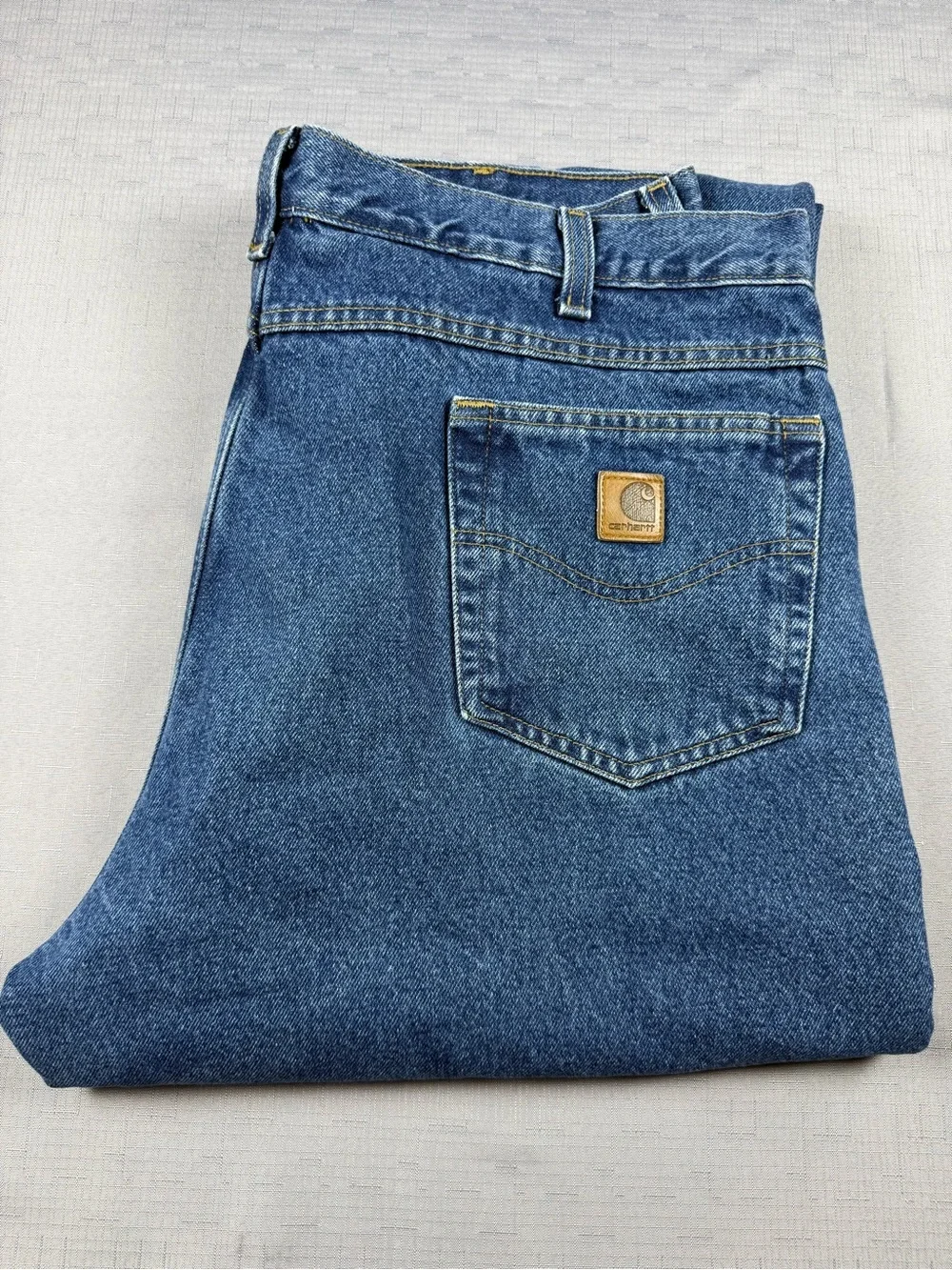 Carhartt Relaxed Fit Jeans Men’s 40x32 Blue Denim Straight Leg Work Pants
